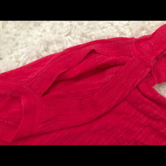 LOFT Hot Pink Cold Shoulder Sweater - Picture 6 of 6
